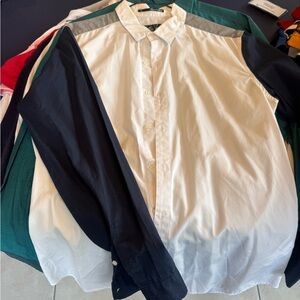 Blue sleeve and White Button-Up Shirt